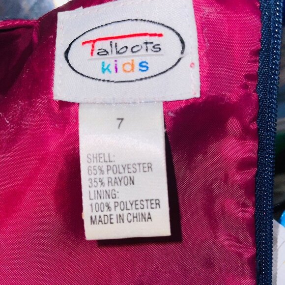 Talbots Girls Dress Size 7 Pink Blue Plaid Sleeveless Jumper Pinafore - Picture 9 of 10